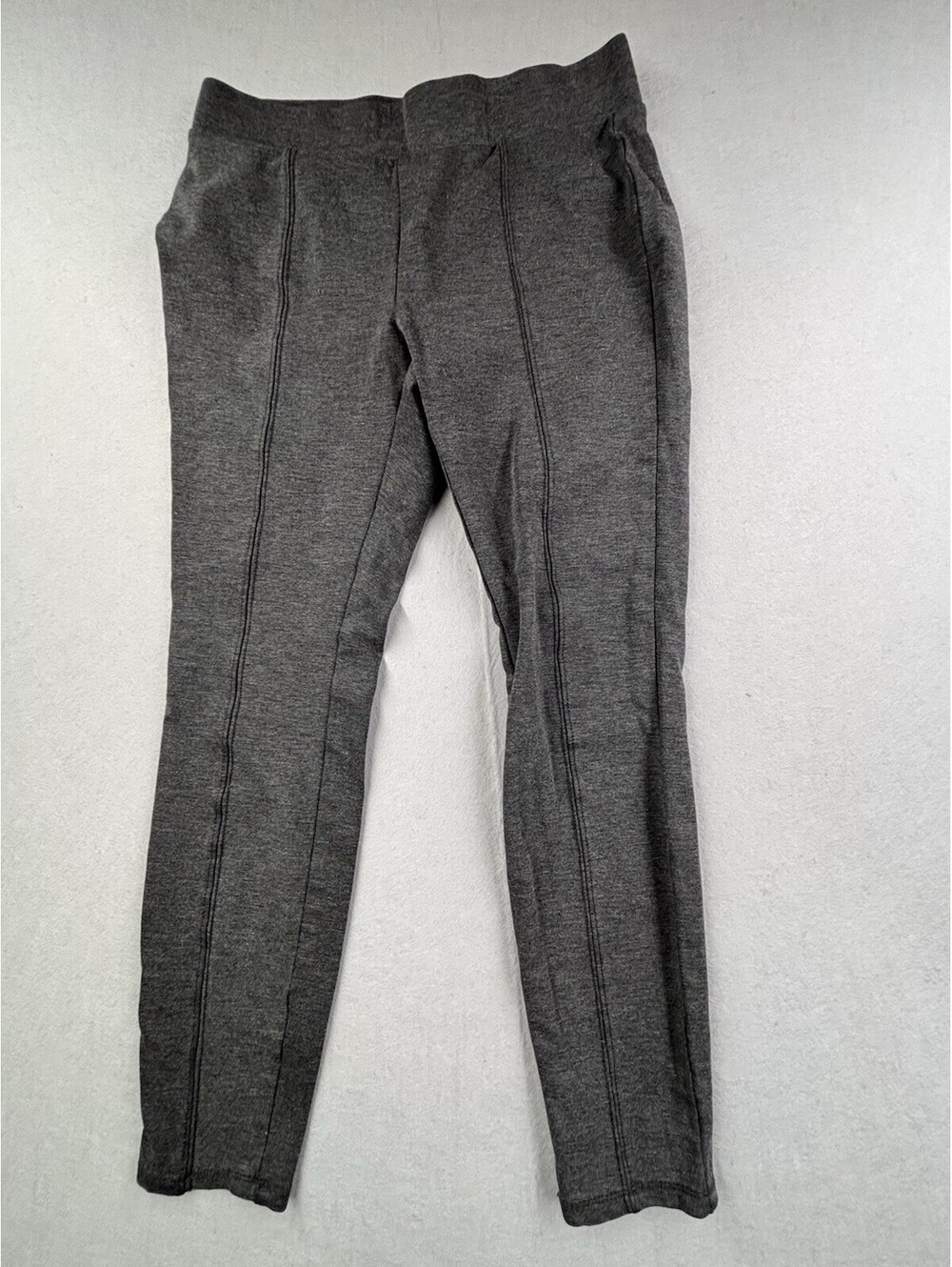 Faded Glory Womens Charcoal‎ Gray Ponte Leggings Size S 4-6 Stretch Knit Pants